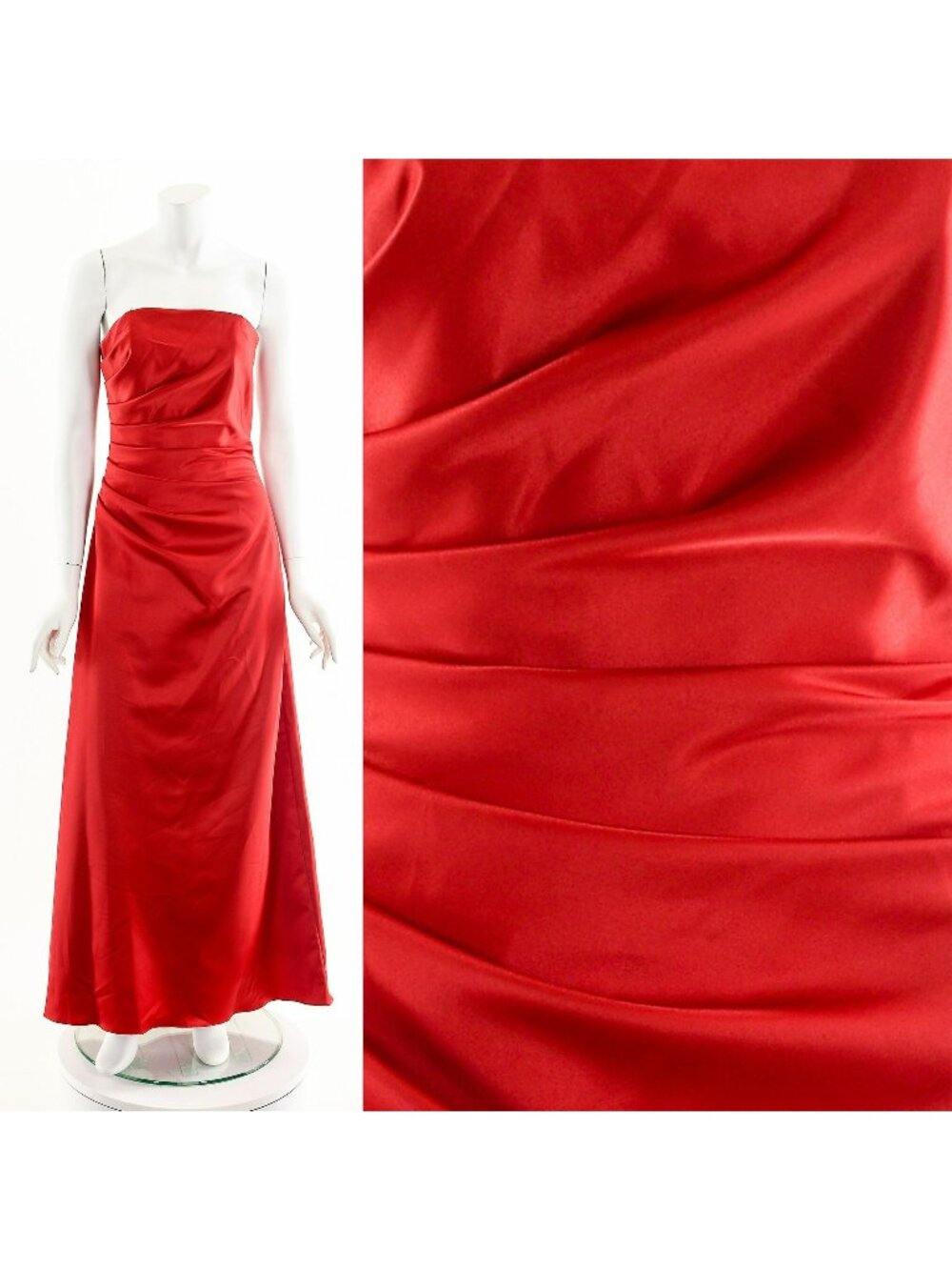 Y2K Red Asymmetric Pleated Formal Gown